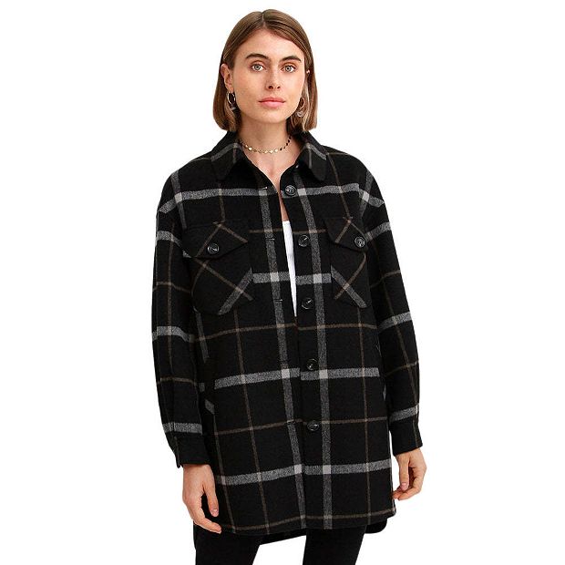 NWT Black Tape Plaid outlet Shacket