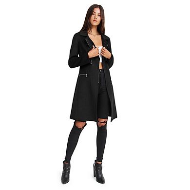Last Chance Wool Blend Moto Coat