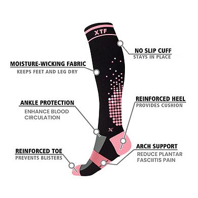 Xtf High-intensity Run+ Sports Knee-high Compression Socks - 3 Pair