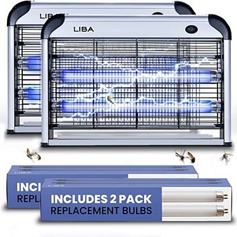 Liba Indoor Electric Bug Zapper & Insect Killer Grid Zapper - Two Replacement Bulbs