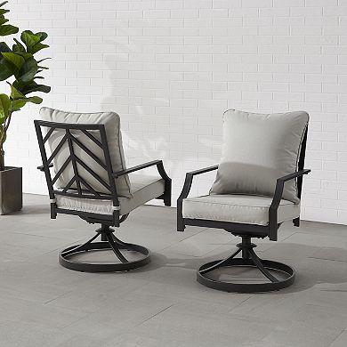 Crosley Otto Swivel Outdoor Dining Chair 2-piece Set