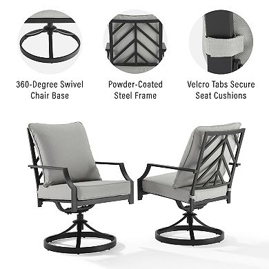 Crosley Otto Swivel Outdoor Dining Chair 2-piece Set