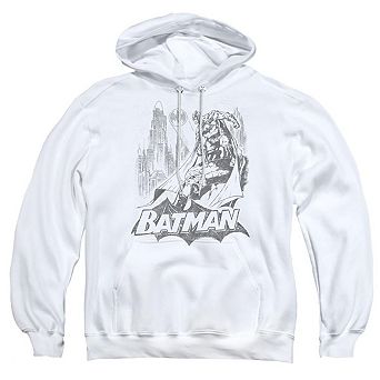 Batman Bat Sketch Adult Pull Over Hoodie