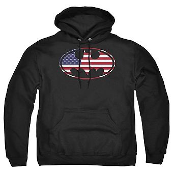 Batman American Flag Oval Adult Pull Over Hoodie