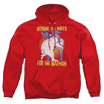 Batman Bear Wrastling Adult Pull Over Hoodie