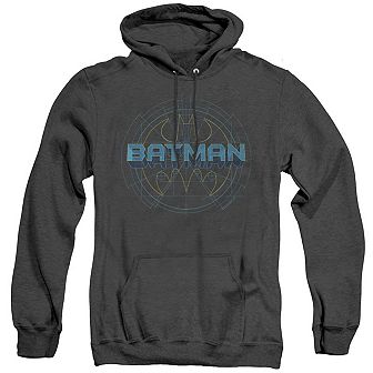 Batman Bat Tech Logo Adult Heather Hoodie