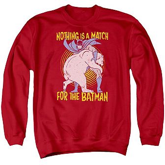 Batman Bear Wrastling Adult Crewneck Sweatshirt