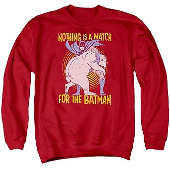 Batman Bear Wrastling Adult Crewneck Sweatshirt