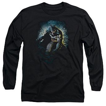 Batman Bat Cave Long Sleeve Adult T-shirt