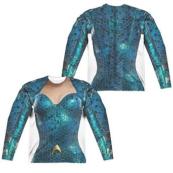 Aquaman Movie Mera Uniform Long Sleeve Adult Poly Crew T-shirt