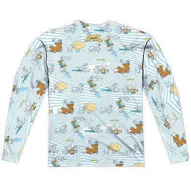 Animaniacs Experiments Long Sleeve Adult Poly Crew T-shirt