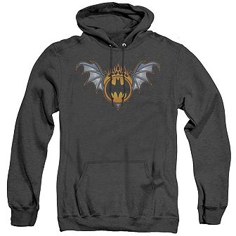 Batman Bat Wings Logo Adult Heather Hoodie