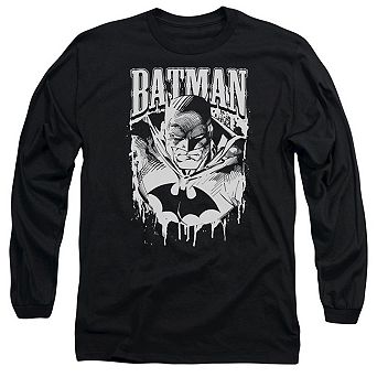 Batman Bat Metal Long Sleeve Adult T-shirt