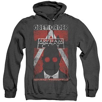 Batman Arkham City Obey Order Poster Adult Heather Hoodie