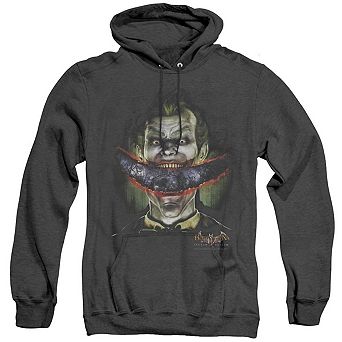 Batman Arkham Asylum Crazy Lips Adult Heather Hoodie