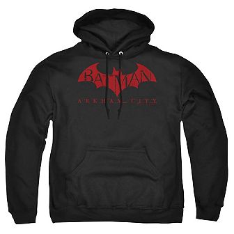 Batman Arkham City Red Bat Adult Pull Over Hoodie