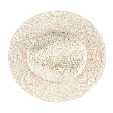 Women's Draper James™ Adjustable Fit Straw Fedora Hat with Floral Print Band
