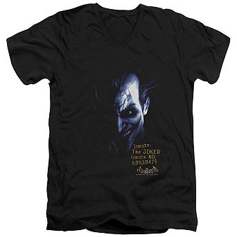Batman Arkham Asylum Arkham Joker Short Sleeve Adult V Neck T-shirt