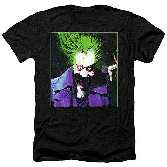 Batman Arkham Asylum Joker Adult Heather T-shirt