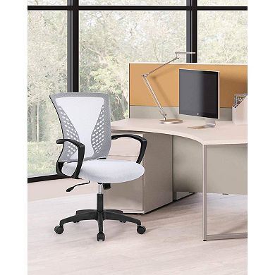 Modern Mid-back Ergonomic Mesh Office Desk Chair With Armrest On Wheels
