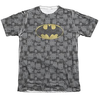 Batman Caped Crusader Repeat Adult 65/35 Poly/cotton Short Sleeve T-shirt