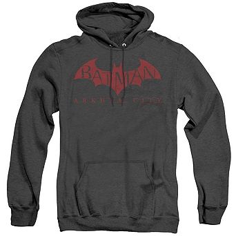 Batman Arkham City Red Bat Adult Heather Hoodie