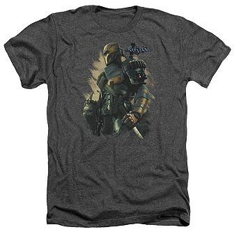 Batman Arkham Origins Deathstroke Adult Heather T-shirt