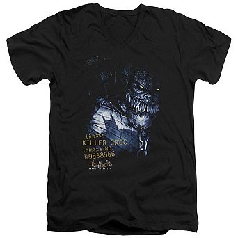 Batman Arkham Asylum Arkham Killer Croc Short Sleeve Adult V Neck T-shirt