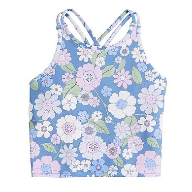 Girls 7-20 Tek Gear® Cross-Back Longline Bra Tank Top in Regular & Plus Sizes