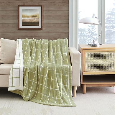 Dream Theory Jacquard Feather Knit Super Soft Throw Blanket