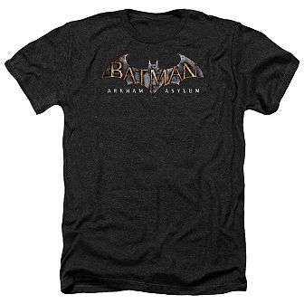 Batman Arkham Asylum Logo Adult Heather T-shirt