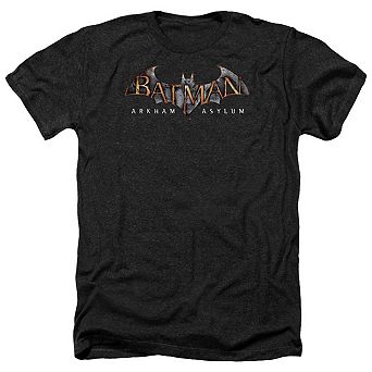 Batman Arkham Asylum Logo Adult Heather T-shirt