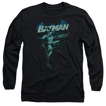 Batman Blue Bat Long Sleeve Adult T-shirt