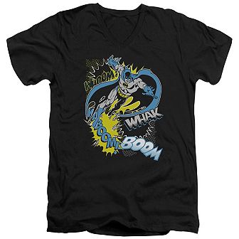 Batman Bat Effects Short Sleeve Adult V Neck T-shirt