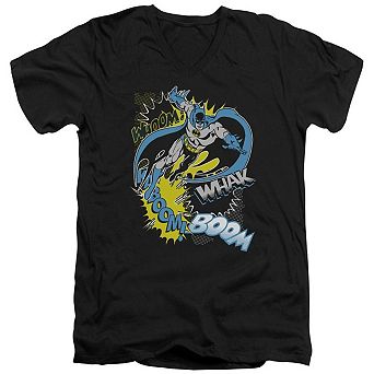 Batman Bat Effects Short Sleeve Adult V Neck T-shirt