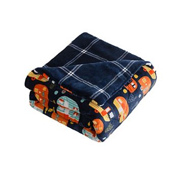 Dream Theory Quilted Reversible Super Soft Plush Velvet Throw Blanket