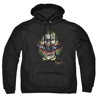 Batman Arkham Asylum Crazy Lips Adult Pull Over Hoodie