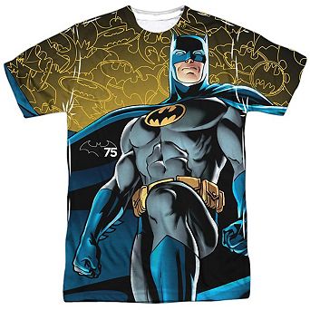 Batman 75 Glow Short Sleeve Adult Poly Crew T-Shirt