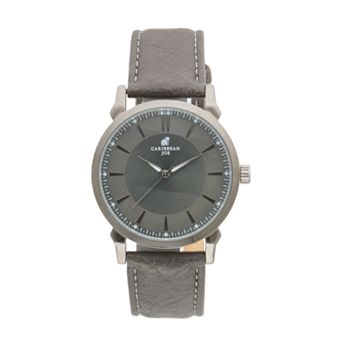 Caribbean Joe Men's Gunmetal Charcoal Dial Smooth Strap Watch