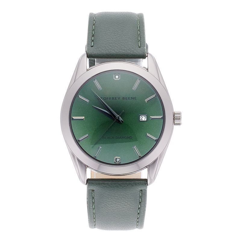 Geoffrey Beene Men's Genuine Black Diamond Strap Watch, Size: Large, Green