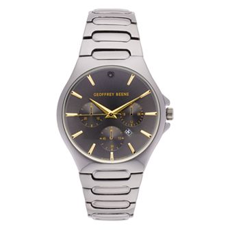 Geoffrey Beene Men's Genuine Black Diamond Bracelet Watch
