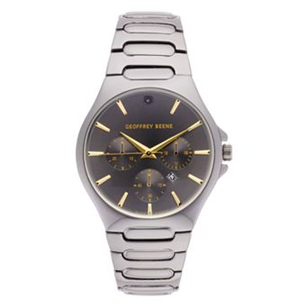 Geoffrey Beene Men's Genuine Black Diamond Bracelet Watch