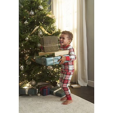 Toddler Boy Carter's 2-Piece Plaid Top & Pants Snug Fit Pajama Set