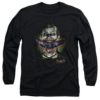 Batman Arkham Asylum Crazy Lips Long Sleeve Adult T-shirt