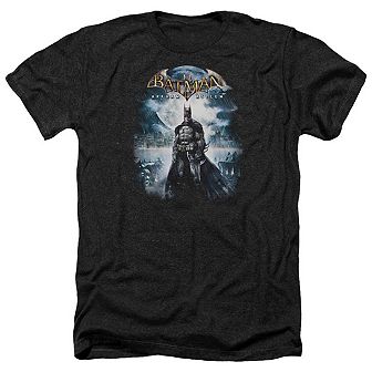 Batman Arkham Asylum Game Cover Adult Heather T-shirt