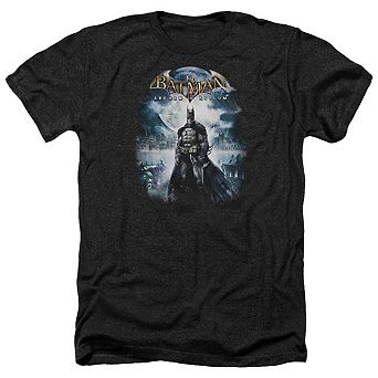 Batman Arkham Asylum Game Cover Adult Heather T-shirt