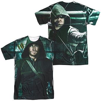 Arrow Two Sides Short Sleeve Adult Poly Crew T-shirt
