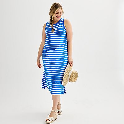 Plus Size Sonoma Goods For Life Crewneck Tank Top Midi Dress