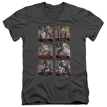 Batman Arkham City Arkham Lineup Short Sleeve Adult V Neck T-shirt