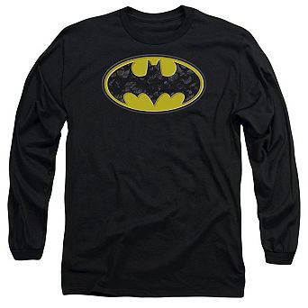 Batman Bats In Logo Long Sleeve Adult T-shirt